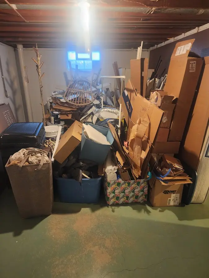 Roll-off dumpster container at job site for 20 Yard Dumpster Rental in Nesquehoning